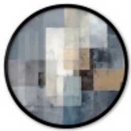 Rechthoeken - Abstract - Blauw Fotolijst rond zonder passe partout klein -3d