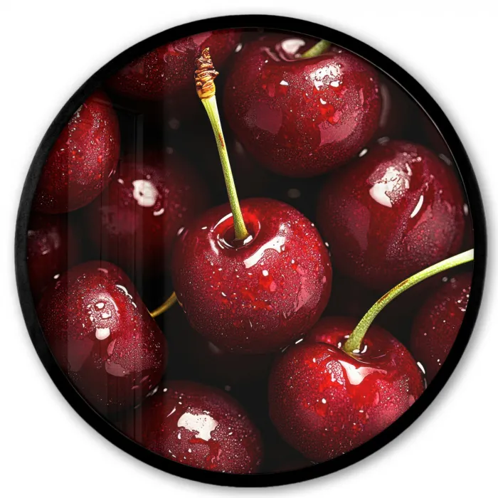 Rood - Fruit - Kersen Fotolijst rond zonder passe partout klein -3d