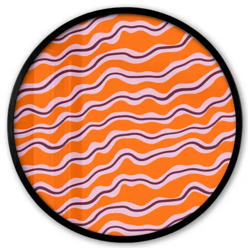Retro - Golvend - Oranje Fotolijst rond zonder passe partout klein 856 -3d