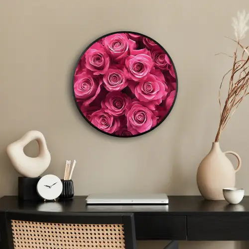 Rozen - Pink - Bloem Fotolijst rond zonder passe partout klein -sfeer1