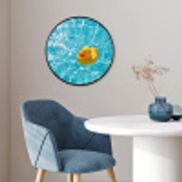 Badeend - Dobberen - Blauw Fotolijst rond zonder passe partout klein -sfeer2