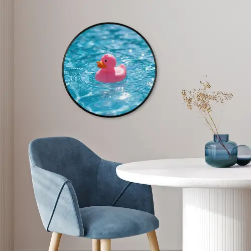 Badeend - Dobberend - Roze Fotolijst rond zonder passe partout klein -sfeer2