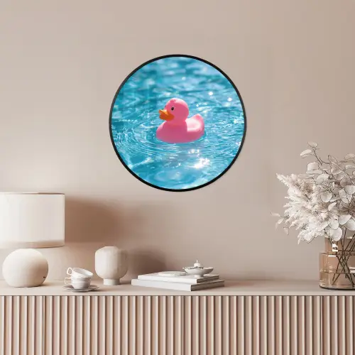 Badeend - Dobberend - Roze Fotolijst rond zonder passe partout klein -sfeer3