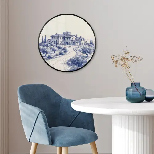 Rustiek - Landgoed - Blauw Fotolijst rond zonder passe partout klein -sfeer2