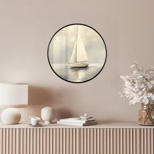 Zeilschip - Zee - Bewolkt Fotolijst rond zonder passe partout klein -sfeer3
