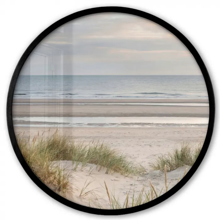 Zandstrand - Bewolkt - Duinen Fotolijst rond zonder passe partout klein -3d