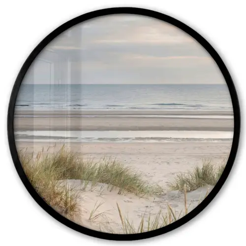 Zandstrand - Bewolkt - Duinen Fotolijst rond zonder passe partout klein -3d