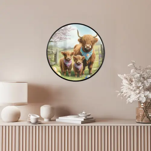 Schotsehooglanders - Paaseieren - Lente Fotolijst rond zonder passe partout klein -sfeer3