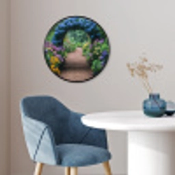 Doorkijk - Bloemen - Hortensia - Pad Fotolijst rond zonder passe partout klein -sfeer2