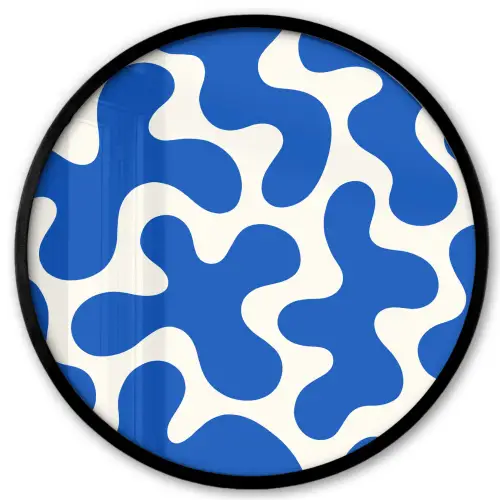 Vormen - Abstract - Blauw - Golven Fotolijst rond zonder passe partout klein -3d