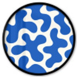 Vormen - Abstract - Blauw - Golven Fotolijst rond zonder passe partout klein -3d