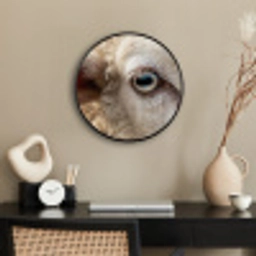Schaap - Oog - Wit Fotolijst rond zonder passe partout klein -sfeer1
