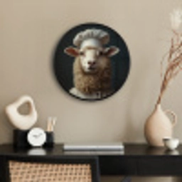 Schaap - Wol - Kok Fotolijst rond zonder passe partout klein -sfeer1
