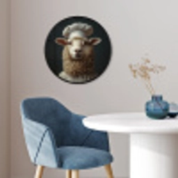 Schaap - Wol - Kok Fotolijst rond zonder passe partout klein -sfeer2