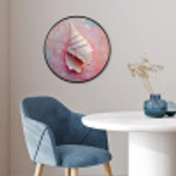 Schelp - Pastel - Pink Fotolijst rond zonder passe partout klein -sfeer2