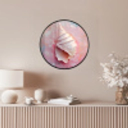 Schelp - Pastel - Pink Fotolijst rond zonder passe partout klein -sfeer3