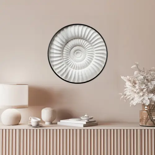 Schelp - Spiraal - Wit Fotolijst rond zonder passe partout klein -sfeer3