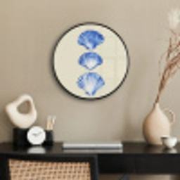 Schelpen - Blauw - Beige Fotolijst rond zonder passe partout klein -sfeer1