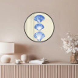 Schelpen - Blauw - Beige Fotolijst rond zonder passe partout klein -sfeer3