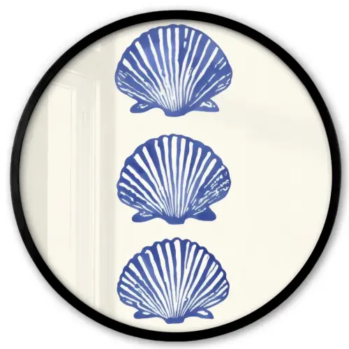 Schelpen - Blauw - Patroon Fotolijst rond zonder passe partout klein -3d