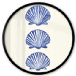 Schelpen - Blauw - Patroon Fotolijst rond zonder passe partout klein -3d