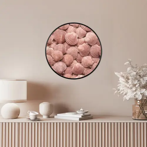 Schelpen - Patroon - Roze Fotolijst rond zonder passe partout klein -sfeer3