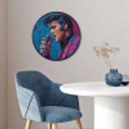 Zingende man - Glitterjas - Microfoon Fotolijst rond zonder passe partout klein -sfeer2