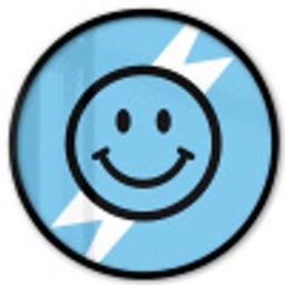 Smiley - Blauw - Bliksem Fotolijst rond zonder passe partout klein -3d
