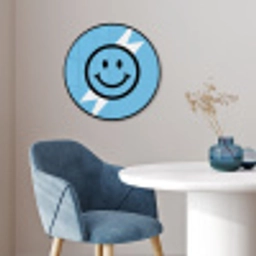 Smiley - Blauw - Bliksem Fotolijst rond zonder passe partout klein -sfeer2