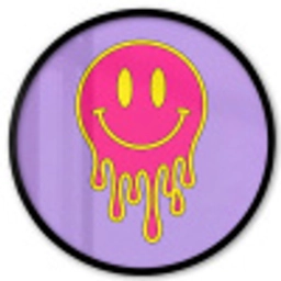 Smiley - Drip - Neon Fotolijst rond zonder passe partout klein -3d