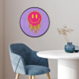 Smiley - Drip - Neon Fotolijst rond zonder passe partout klein -sfeer2