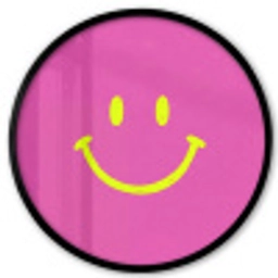 Smiley - Vrolijk - Roze Fotolijst rond zonder passe partout klein -3d