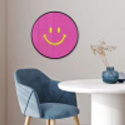 Smiley - Vrolijk - Roze Fotolijst rond zonder passe partout klein -sfeer2