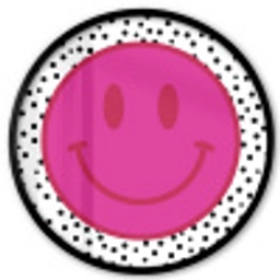 Smiley - Roze - Stippen Fotolijst rond zonder passe partout klein -3d