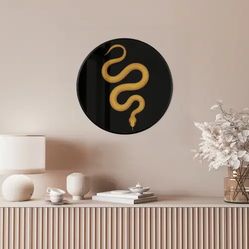 Slang - Minimalistisch - Goud Fotolijst rond zonder passe partout klein -sfeer3