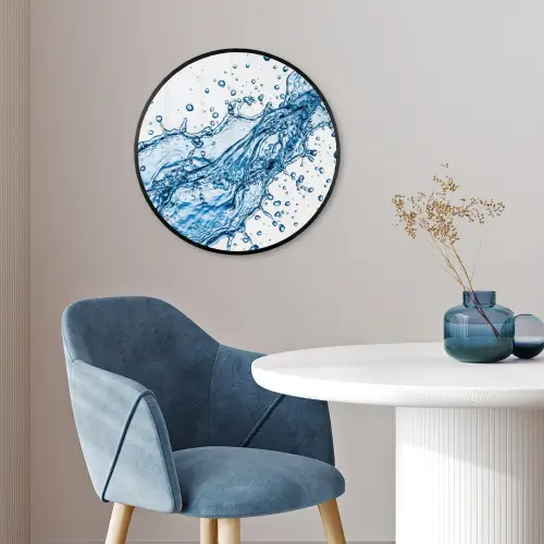 Spash - Water - Blauw Fotolijst rond zonder passe partout klein -sfeer2
