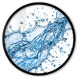 Spash - Water - Blauw Fotolijst rond zonder passe partout klein -3d