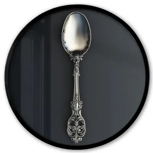 Lepel - Zilver - Metaal Fotolijst rond zonder passe partout klein -3d