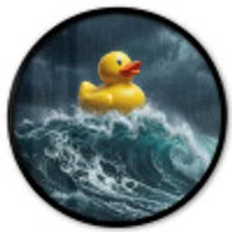 Storm - Badeend - Golven Fotolijst rond zonder passe partout klein -3d