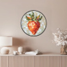Aardbei - Rood - Mozaïek - Fruit Fotolijst rond zonder passe partout klein -sfeer3
