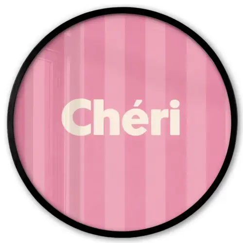 Gestreept - Roze - Chéri Fotolijst rond zonder passe partout klein -3d