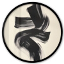 Strepen - Zwart - Abstract Fotolijst rond zonder passe partout klein -3d
