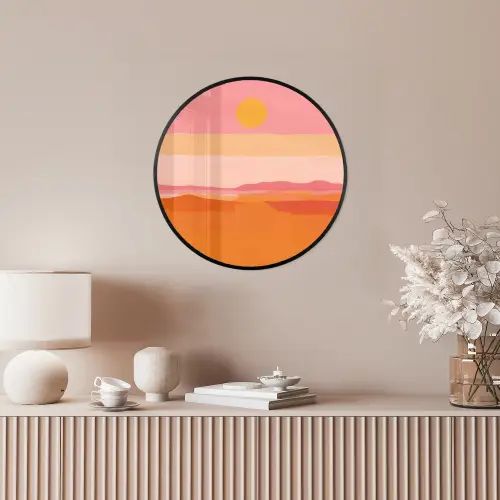 Zon - Abstract - Landschap - Oranje Fotolijst rond zonder passe partout klein -sfeer3