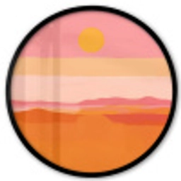 Zon - Abstract - Landschap - Oranje Fotolijst rond zonder passe partout klein -3d