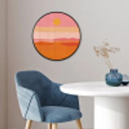 Zon - Abstract - Landschap - Oranje Fotolijst rond zonder passe partout klein -sfeer2