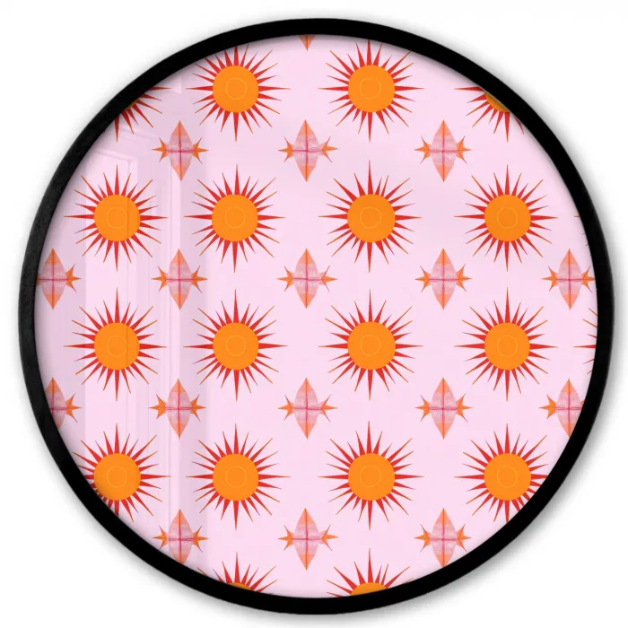 Zon - Patroon - Roze Fotolijst rond zonder passe partout klein 856 -3d