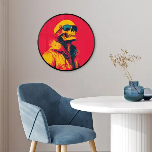 Zonnebril - Schedel - Jas - Rood Fotolijst rond zonder passe partout klein -sfeer2