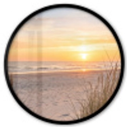 Zonsondergang - Duinen - Zee Fotolijst rond zonder passe partout klein -3d