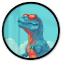 T-Rex - Blauw - Wolken - Zonnebril Fotolijst rond zonder passe partout klein -3d