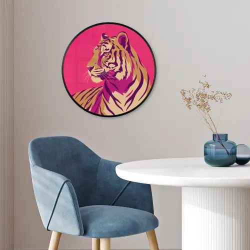 Tijger - Modern - Neon Fotolijst rond zonder passe partout klein -sfeer2